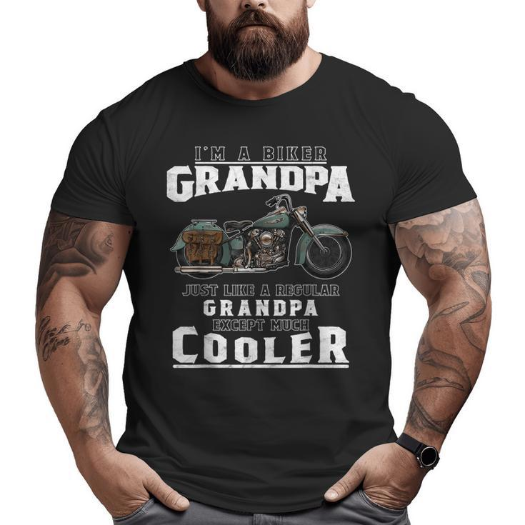 Best Grandpa Biker T Motorcycle For Grandfather Big and Tall Men T-shirt