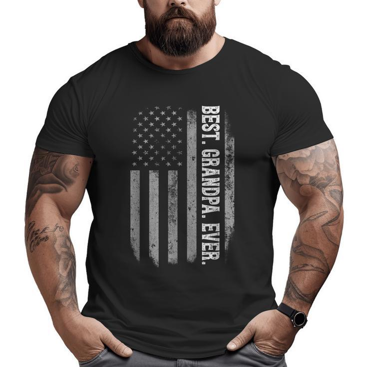 Best Grandpa Ever Vintage American Flag Father's Day  Big and Tall Men T-shirt