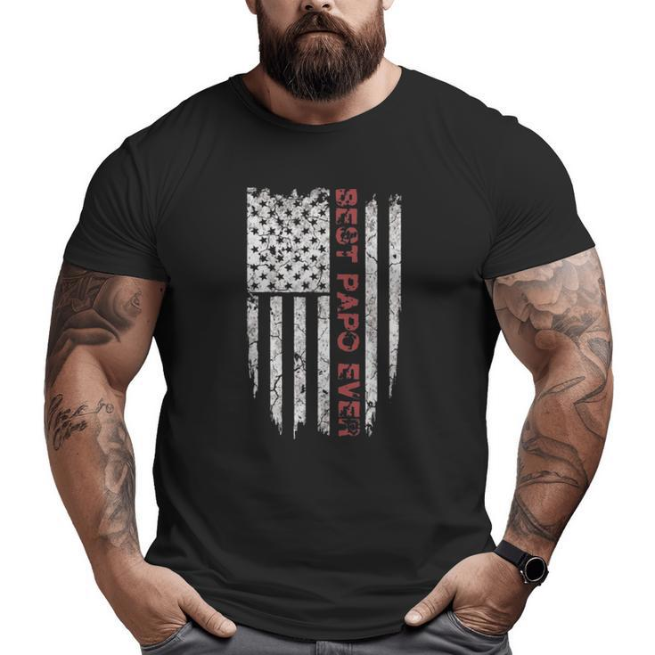 Best Papo Ever American Flag For Grandpa Big and Tall Men T-shirt