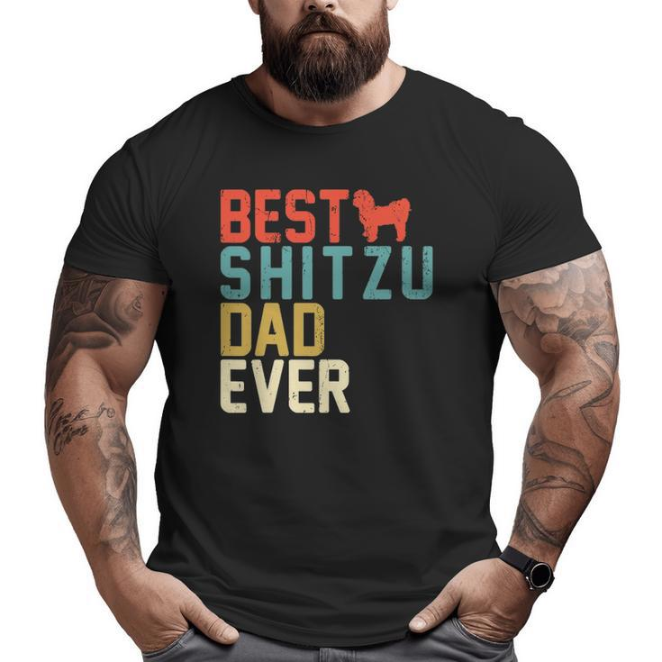Best Shitzu Dad Ever Retro Vintage Big and Tall Men T-shirt