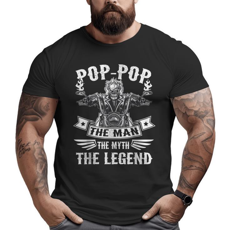 Biker Grandpa Poppop The Man Myth The Legend Motorcycle Big and Tall Men T-shirt