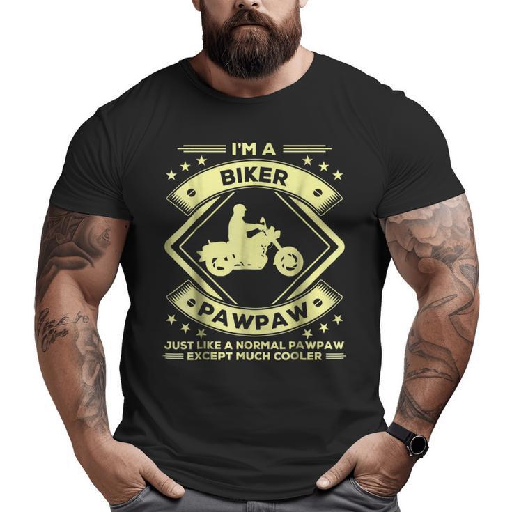 Biker Paw Paw Biking For Grandpa Big and Tall Men T-shirt