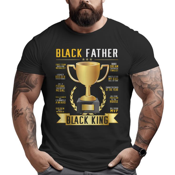 Black Father King Trophy Cup Afro Black Dad Fathers Day Big and Tall Men T-shirt