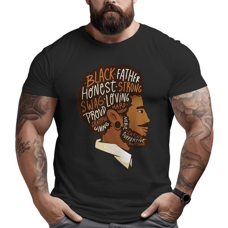 Black King African American Natural Afro Black Dad Freedom Big and Tall Men T-shirt