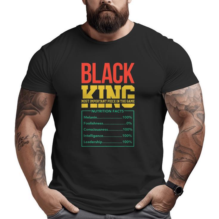 Black King Nutritional Facts Fathers Dad Grandpa Men Big and Tall Men T-shirt