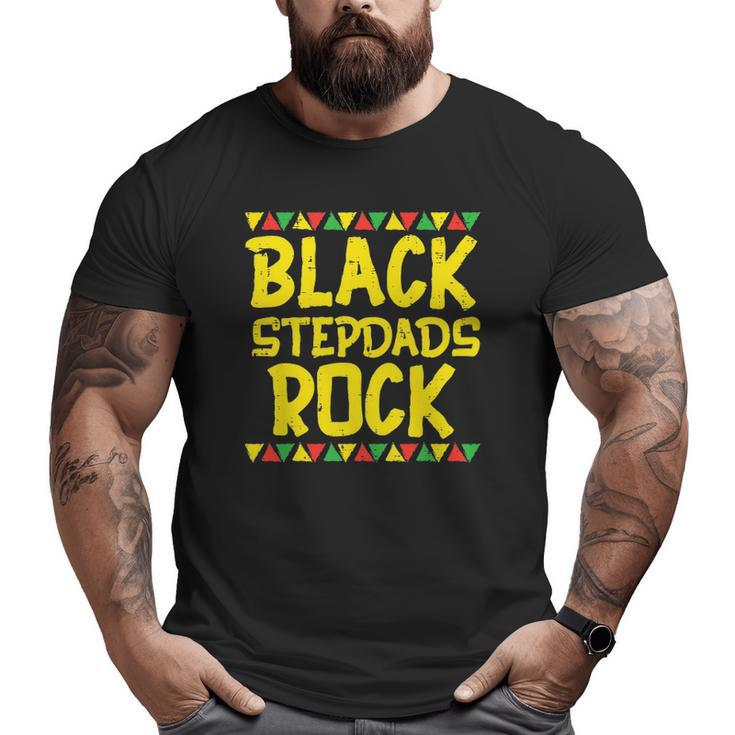 Black Stepdad Rock Kente African American Pride History Big and Tall Men T-shirt