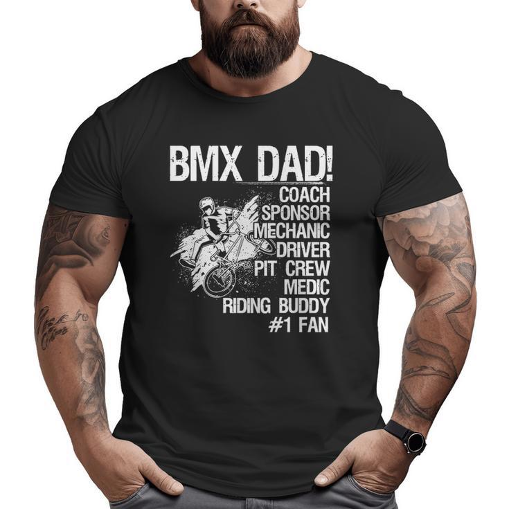 Bmx Dad Coach Sponsor Mechanic Driver On Back Classic Big and Tall Men T-shirt