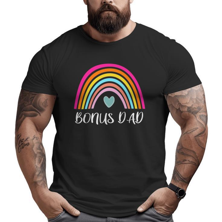 Bonus Dad From Daughter For Father's Day Rainbow Big and Tall Men T-shirt