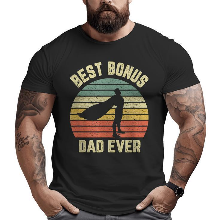 Bonus Dad  Cool Retro Hero Best Bonus Dad Ever Big and Tall Men T-shirt
