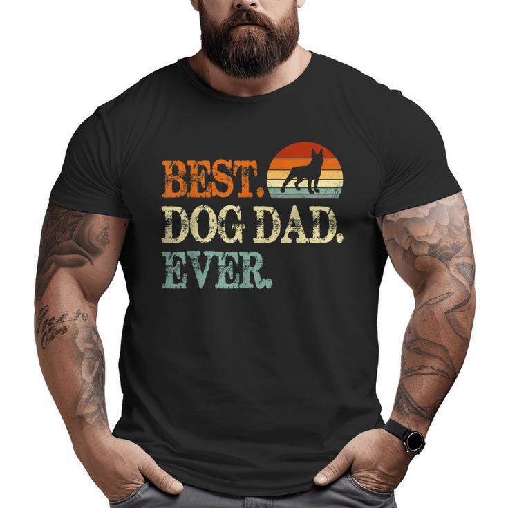 Boston Terrier Best Dog Dad Ever Retro Vintage Big and Tall Men T-shirt