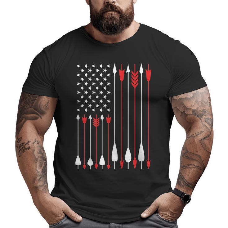 Bow Hunting Usa American Flag Archery Bow Hunter Big and Tall Men T-shirt
