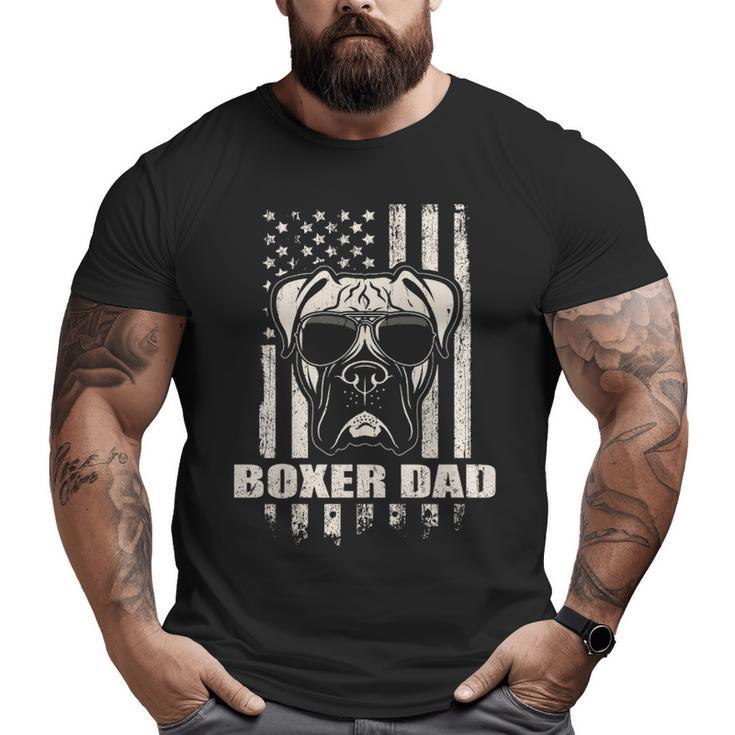 Boxer Dad Cool Vintage Retro Proud American Big and Tall Men T-shirt