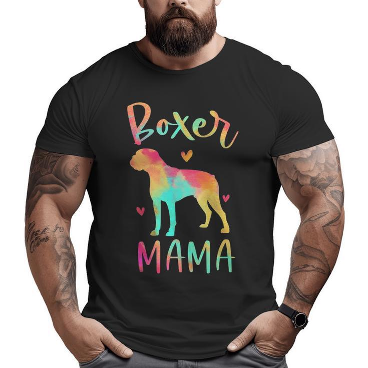 Boxer Mama Colorful Boxer Dog Mom Big and Tall Men T-shirt