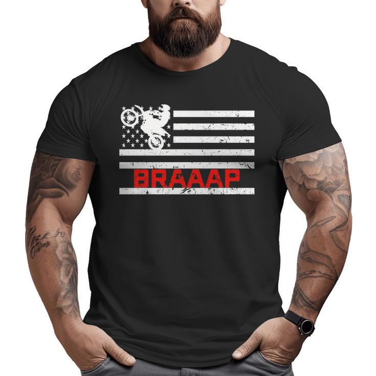 Braaap Vintage Usa American Flag Big and Tall Men T-shirt