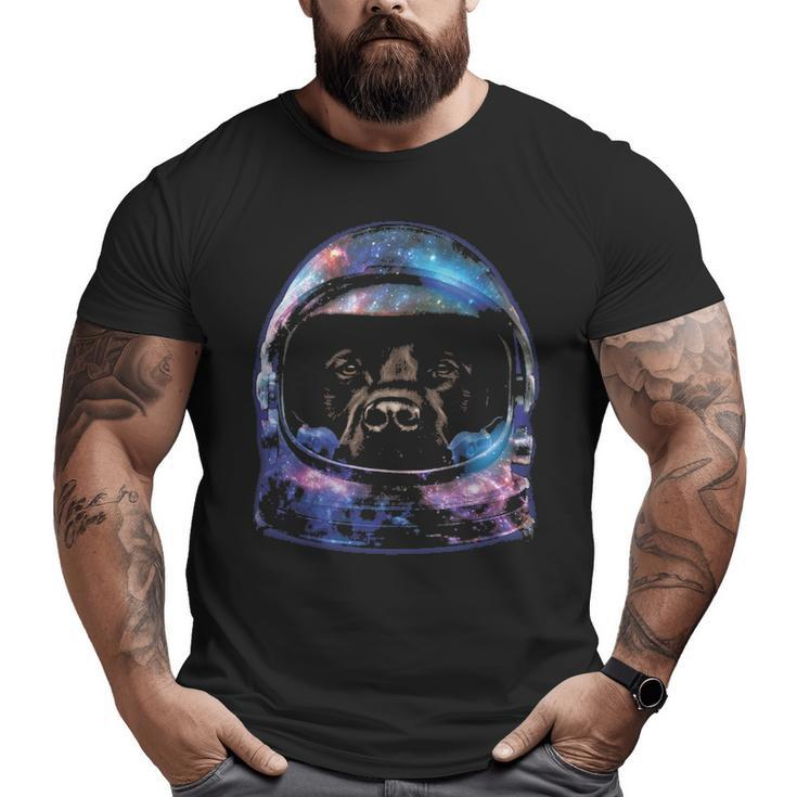Brown Labrador In Space Galaxy Astronaut Helmet Dog Big and Tall Men T-shirt