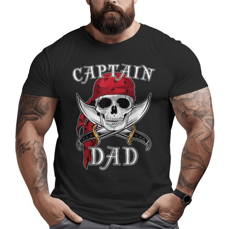 Captain Dad Skeleton Halloween Big and Tall Men T-shirt