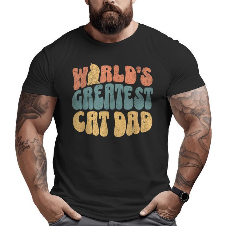 Cat Dad World's Greatest Cat Dad Cat Dad  Big and Tall Men T-shirt