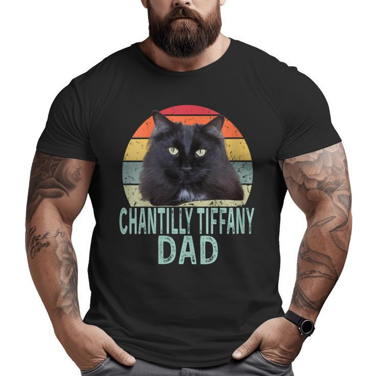 Chantilly-Tiffany Cat Dad Retro Vintage Cats Heartbeat Big and Tall Men T-shirt