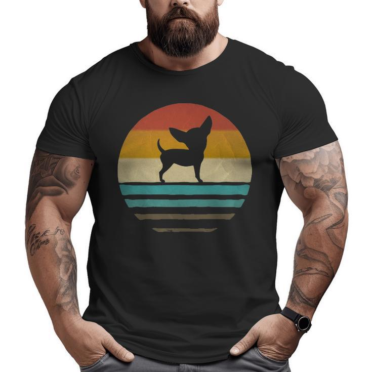 Chihuahua Dog Retro Vintage 60S 70S Silhouette Breed Big and Tall Men T-shirt