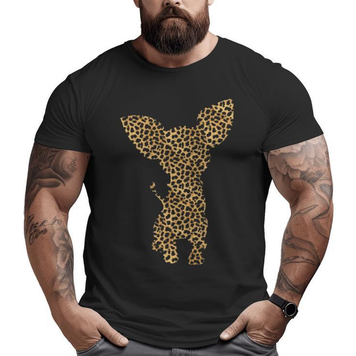 Chihuahua Leopard Print Dog Pup Animal Lover Women Gif Big and Tall Men T-shirt