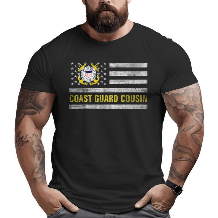 Coast Guard Cousin With American Flag For Veteran Day Veteran  Big and Tall Men T-shirt