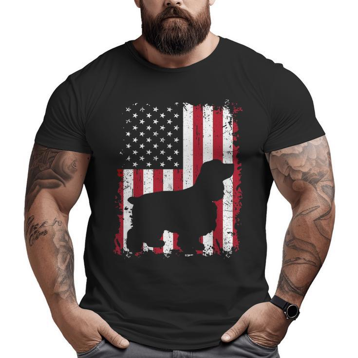 Cocker Spaniel 4Th Of July Patriotic American Usa Flag Big and Tall Men T-shirt