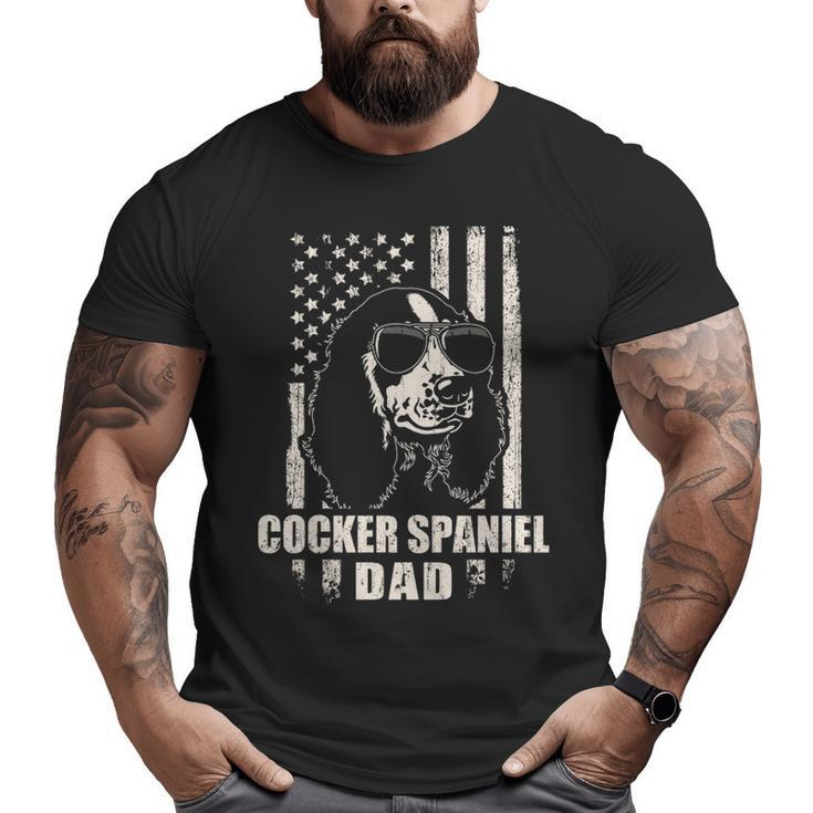 Cocker Spaniel Dad Cool Vintage Retro Proud American Big and Tall Men T-shirt