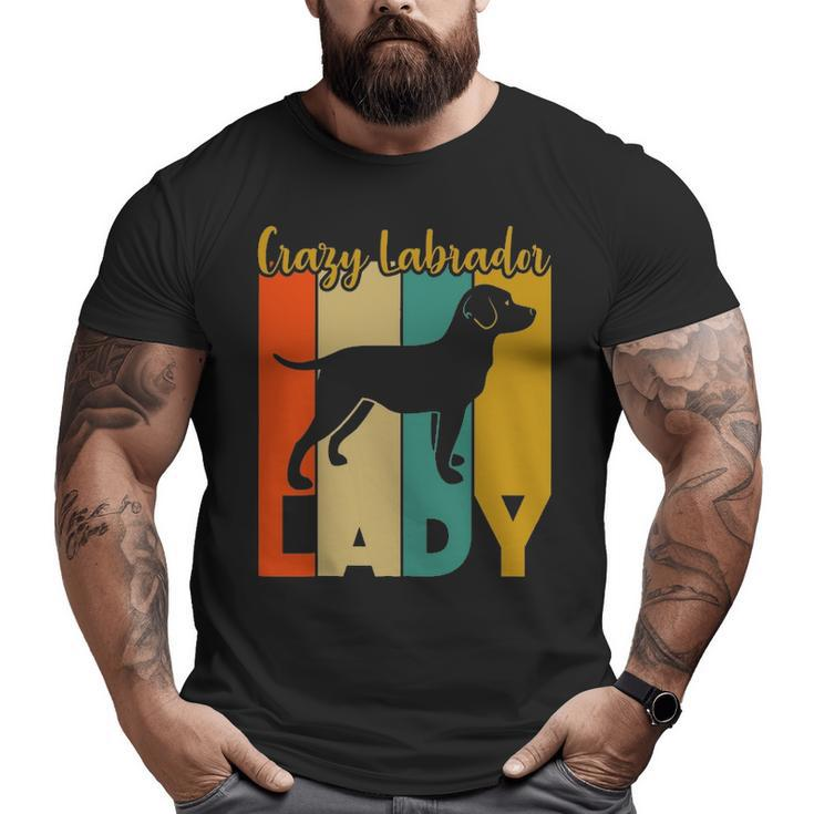 Crazy Labrador Retriever Lady Vintage Big and Tall Men T-shirt