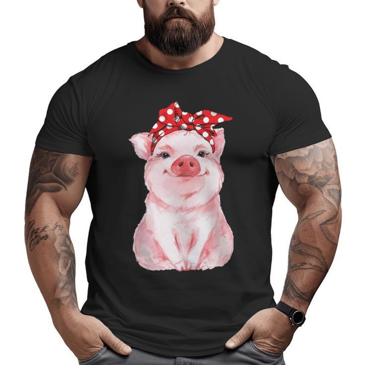 Cute Pig With Bandana Big and Tall Men T-shirt