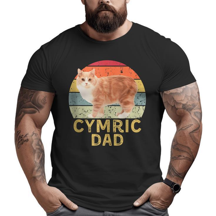 Cymric Cat Dad Retro Vintage Cats Lovers & Owners Big and Tall Men T-shirt