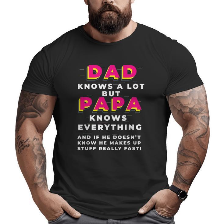 Dad Knows A Lot But Papa Knows Everything Father's Day Big and Tall Men T-shirt
