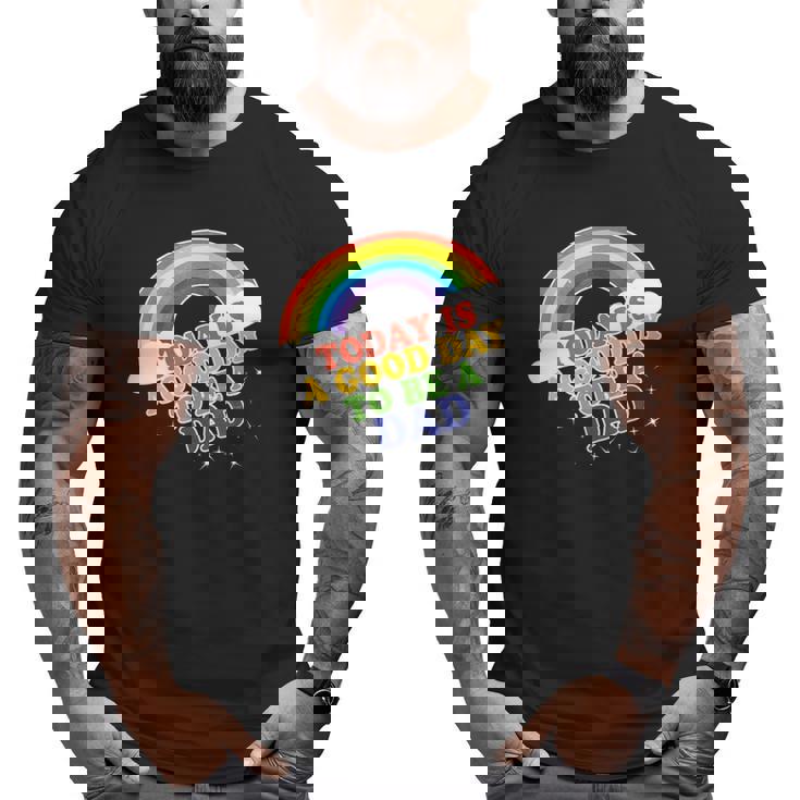 Dad For Men Baby Announcement Rainbow Big and Tall Men T-shirt