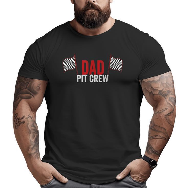Dad Pit Crew Vintage For Racing Party Costume Big and Tall Men T-shirt