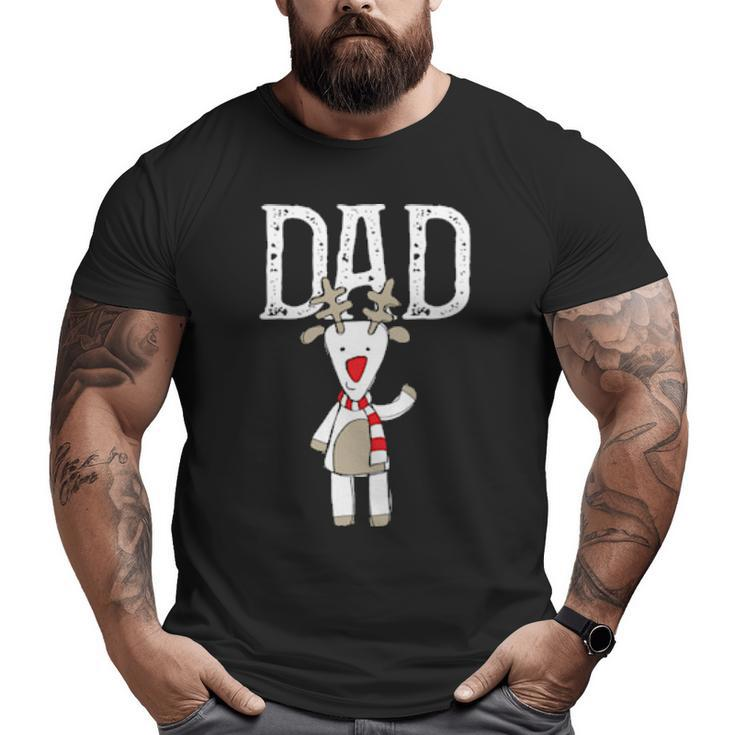 Dad Reindeer Winter Scarf Cool Christmas Costume Big and Tall Men T-shirt