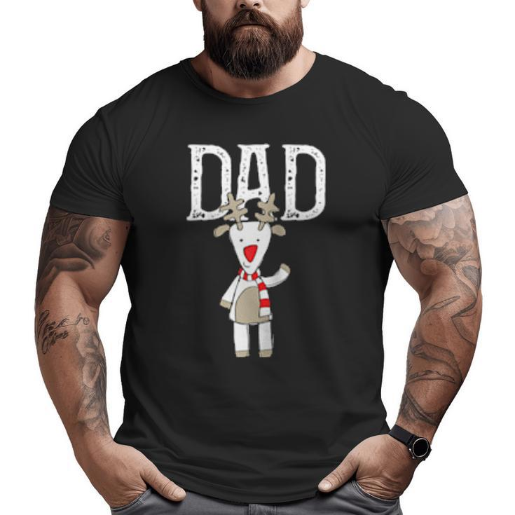 Dad Reindeer Winter Scarf Cool Christmas Costume Tee Big and Tall Men T-shirt