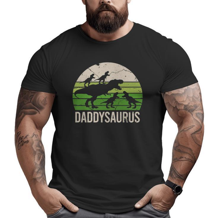 Daddy Dinosaur Dad Daddysaurus Four Kids Big and Tall Men T-shirt