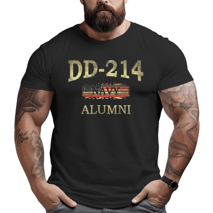 Dd214 Navy Alumni American Flag Military Retired Veteran Big and Tall Men T-shirt