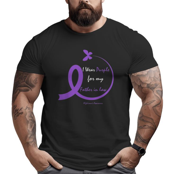 Dementia Dad Purple Father In Law Alzheimer's Awareness Big and Tall Men T-shirt