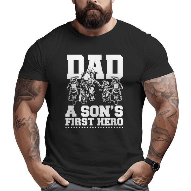 Dirt Bike Dad Motocross Superhero Father Son Motorcycle Big and Tall Men T-shirt