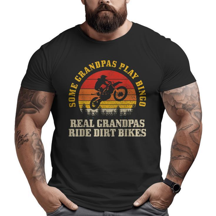 Dirt Bike Grandpa Vintage Motocross Mx Motorcycle Biker  Big and Tall Men T-shirt