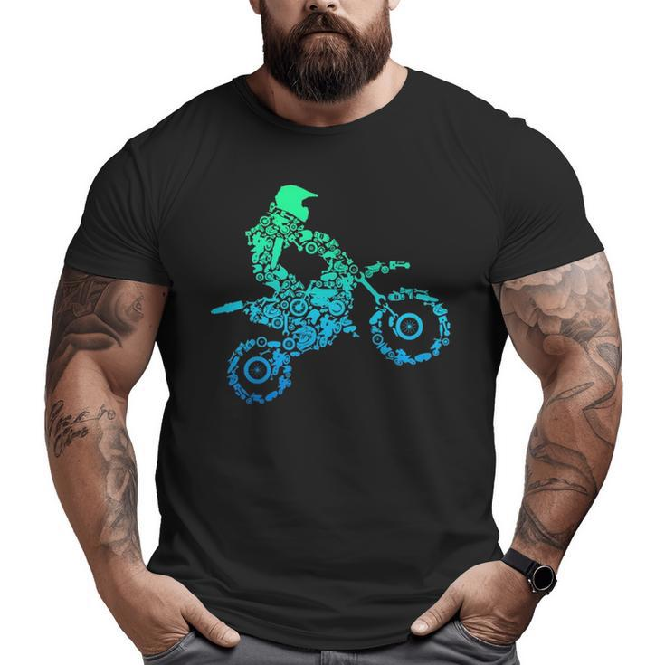 Dirt Bike Rider Motocross Enduro Dirt Biking Big and Tall Men T-shirt