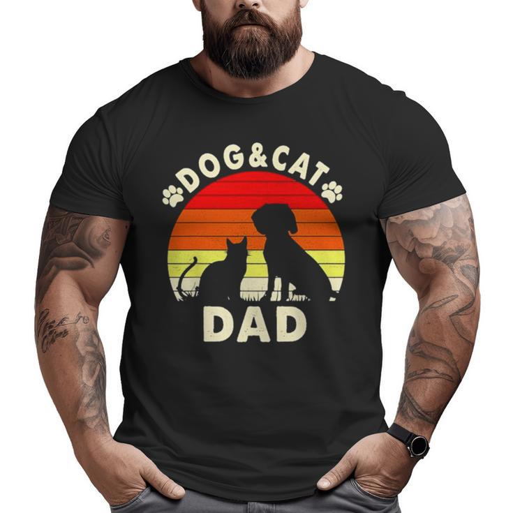 Dog And Cat Dad Vintage Retro Big and Tall Men T-shirt