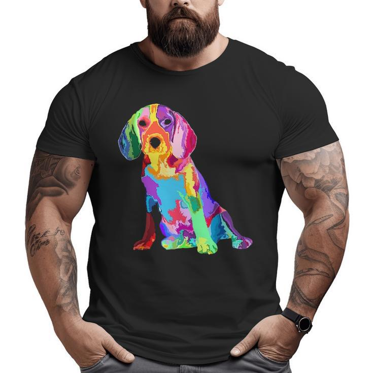 Dog Lover For Women's Beagle Colorful Beagle Big and Tall Men T-shirt