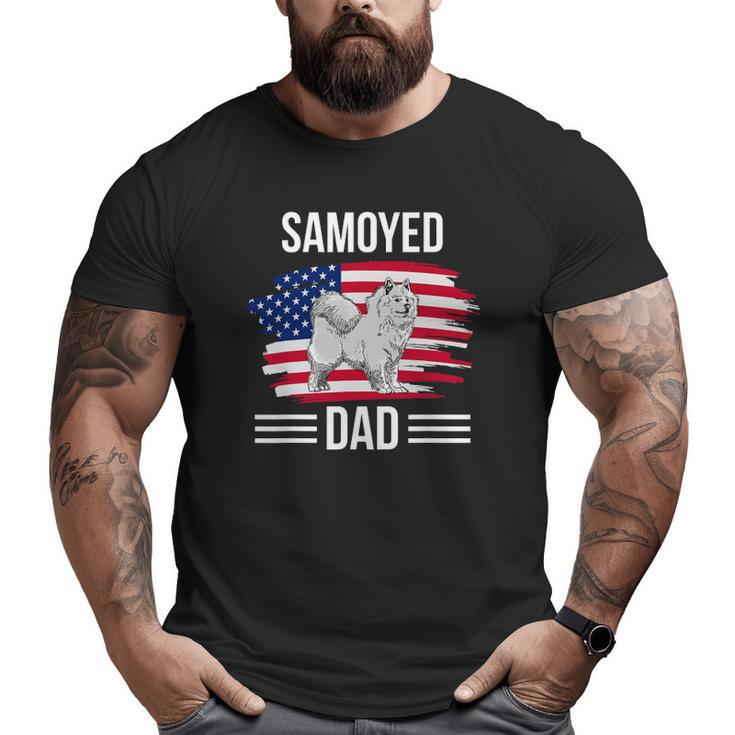 Dog Owner Us Flag 4Th Of July Father's Day Samoyed Dad Big and Tall Men T-shirt