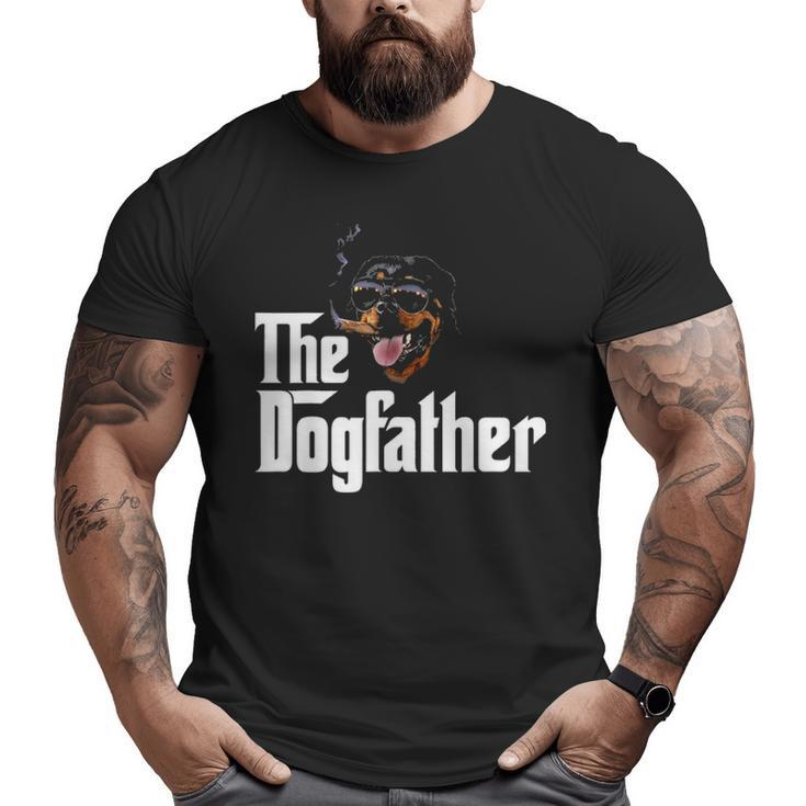 The Dogfather Rottweiler Dog Owner Dog Lover Big and Tall Men T-shirt
