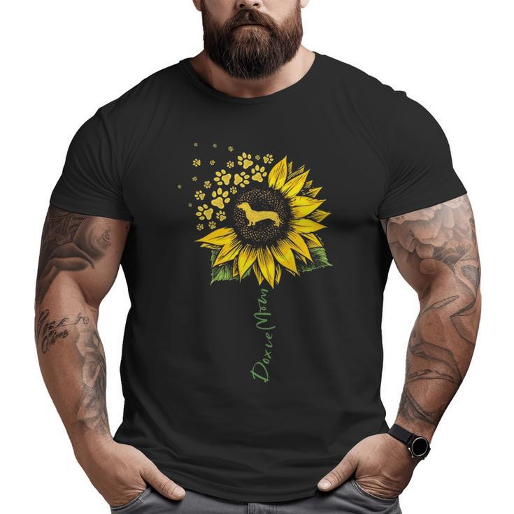 Doxie Mom Sunflower Dachshund Lover Dog Mom Mama Big and Tall Men T-shirt
