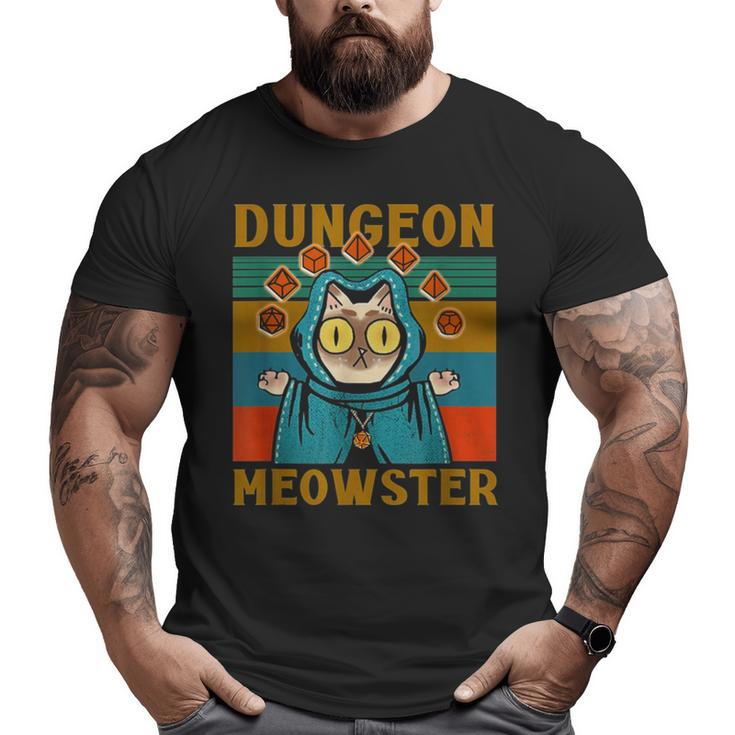 Dungeon Meowster Nerdy Halloween Cat Dad Big and Tall Men T-shirt