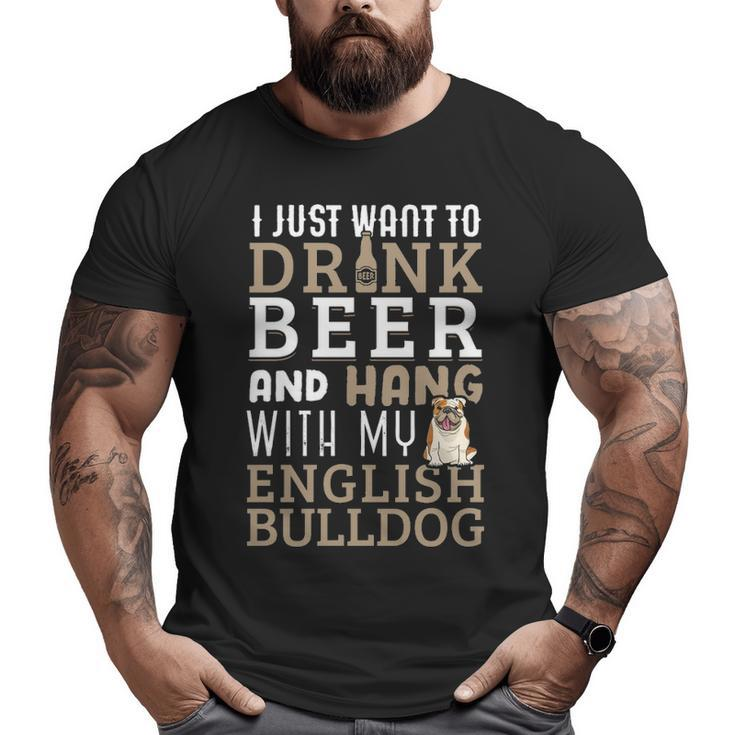 English Bulldog Dad  British Dog Lover Beer Big and Tall Men T-shirt