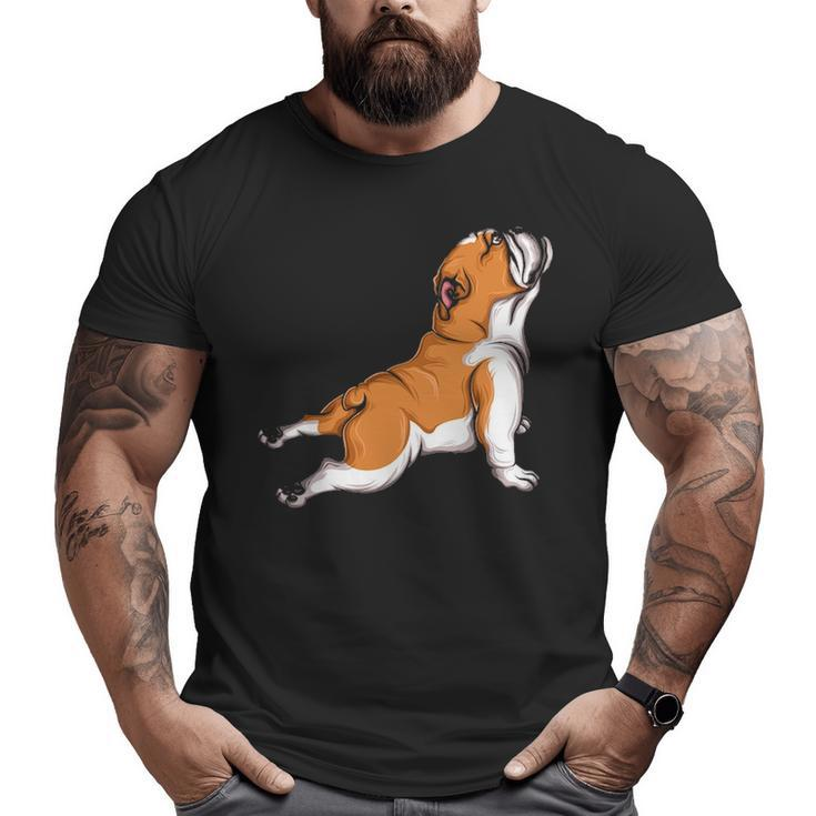 English Bulldog Yoga Dog Lover Namaste  Big and Tall Men T-shirt