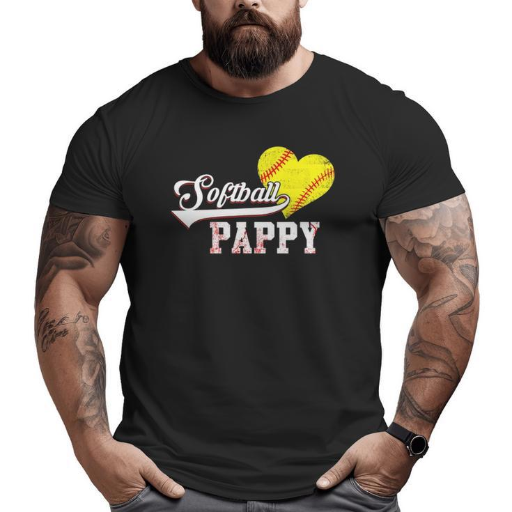 Family Softball Player Softball Pappy Big and Tall Men T-shirt